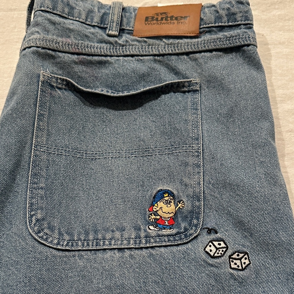 Butter relaxed loose fit jeans with drawstring
